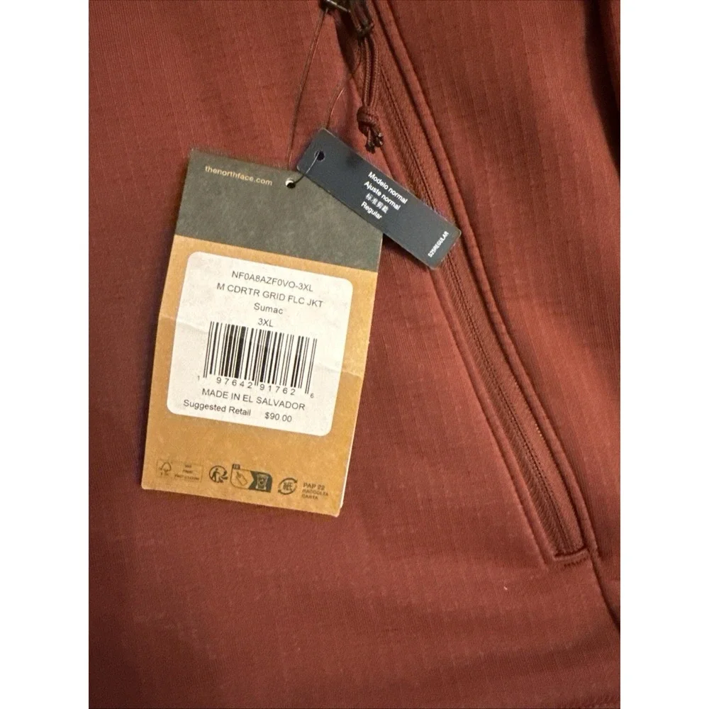 The North Face Full Zip Jacket Sumac 3XL Men Pockets Logo